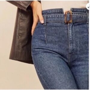 Reformation Kayo High Rise Belted Skinny Jeans Women's Size 30 Wash Newport